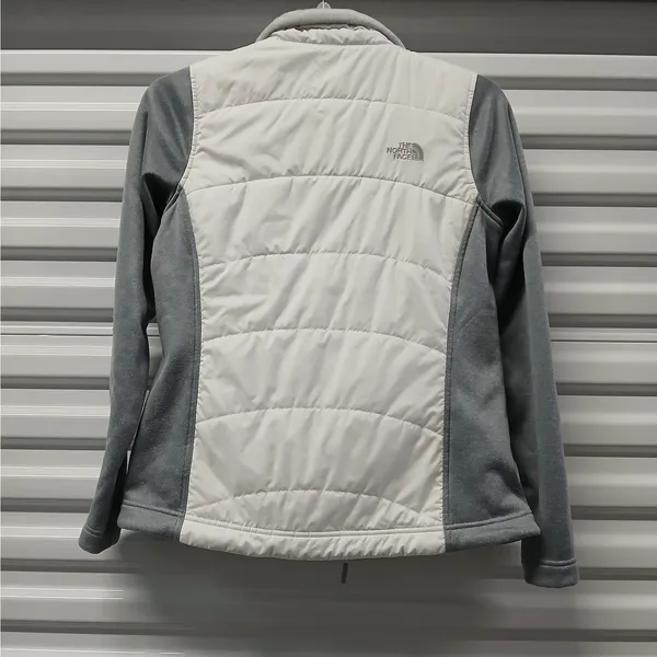The North Face Quilted Full Zip Jacket Women's Medium White Gray Gorpcore Hiking - Image 4