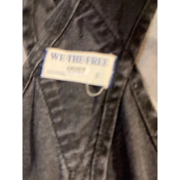 We The Free Free People Black Denim Overalls Womens Size S Straight Leg Bib Jean - Image 4