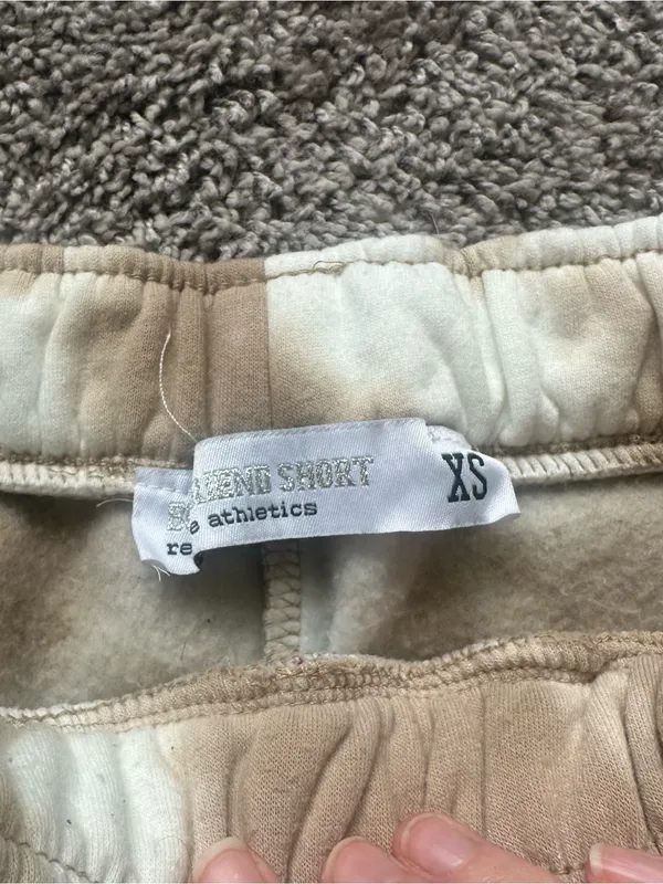 refuge Tie-Dye Athletic Shorts in Cream and Tan - Image 4