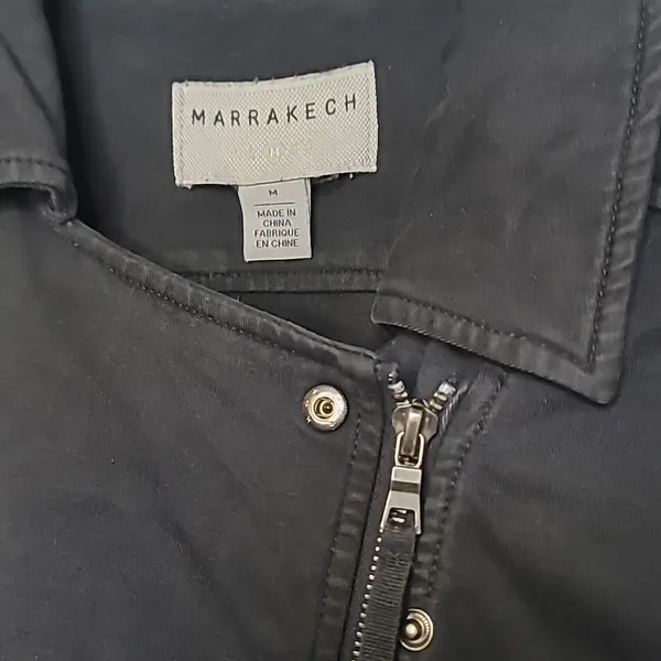 Anthropologie Marrakech black moto motorcycle side zip and snap closure jacket M - Image 5
