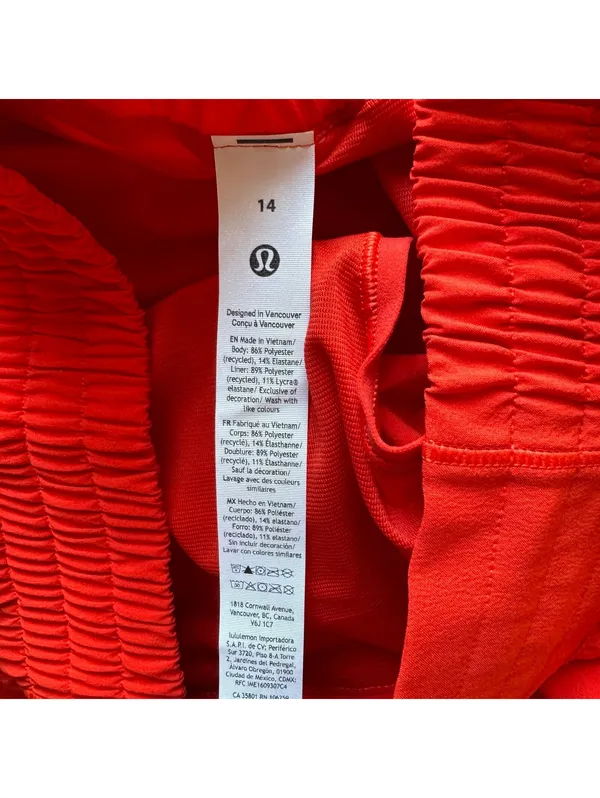 Lululemon Hotty Hot Short High Rise 4” Cherry Ember Size 14 NWT - Image 5