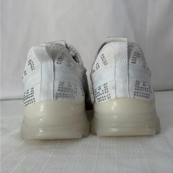 CloudAir women’s Size 6 Rhinestone Sneakers White Chunky Platform Shoes(B121)✨ - Image 6