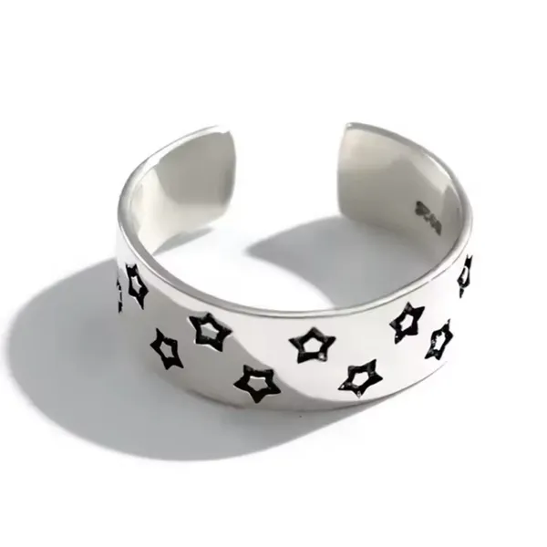 NEW Unisex 925 Sterling Star Adjustable Band Ring, Toe Ring, Pinky Ring‎ - Image 2
