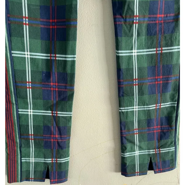 Gretchen Scott Gripeless Pull On Slim Fit Pants Green Tartan Plaid Size Small - Image 6