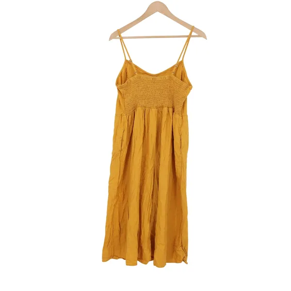 J for Justify Linen Jumpsuit Womens XL Mustard Yellow Wide Leg Cropped Excellent - Image 4