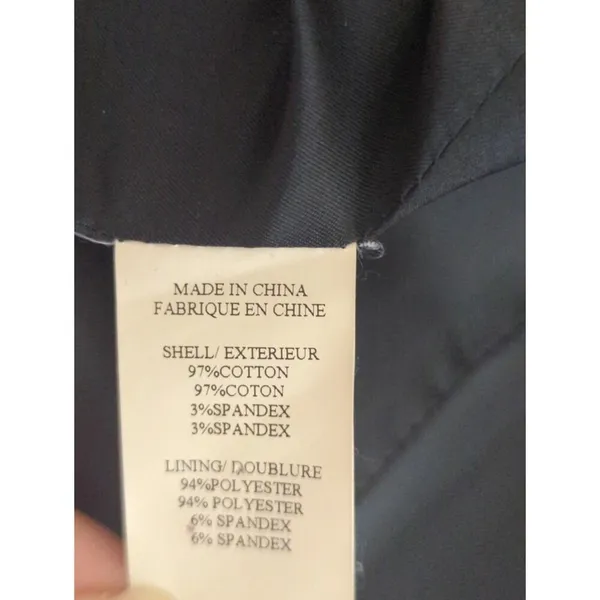 Theory Black Cotton Blend Single Breasted‎ One Button Blazer Corporate Women's 6 - Image 7