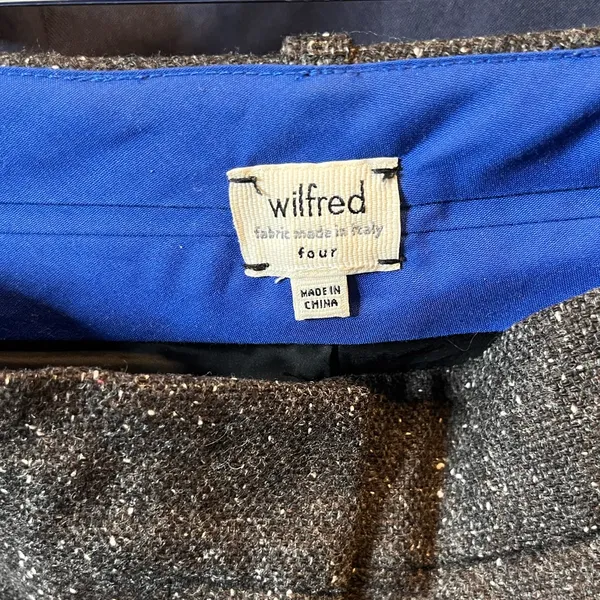 Wilfred Free Aritzia Herringbone Tapered Leg Trouser Pant Menswear Chic Sz 4 - Image 3