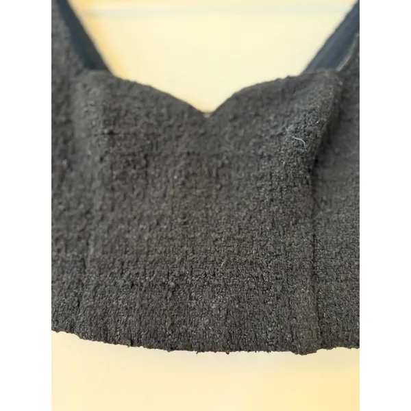 Abercrombie & Fitch Black Tweed Textured Cropped Tank Top Sweetheart Neckline XS - Image 3