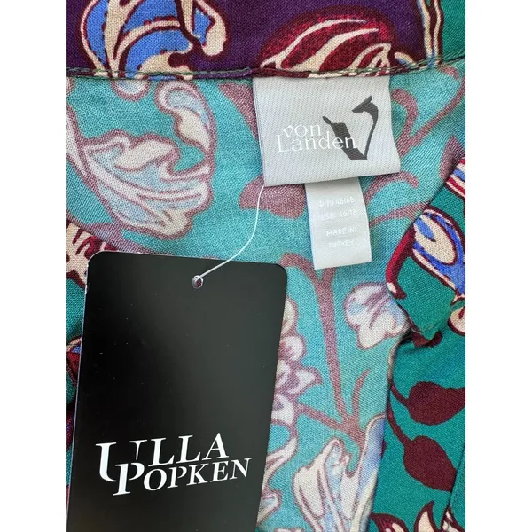 Ulla‎ Popken Von Landen Size 16/18 Midi Dress Curvy Patch Print Long Sleeve Plus - Image 2