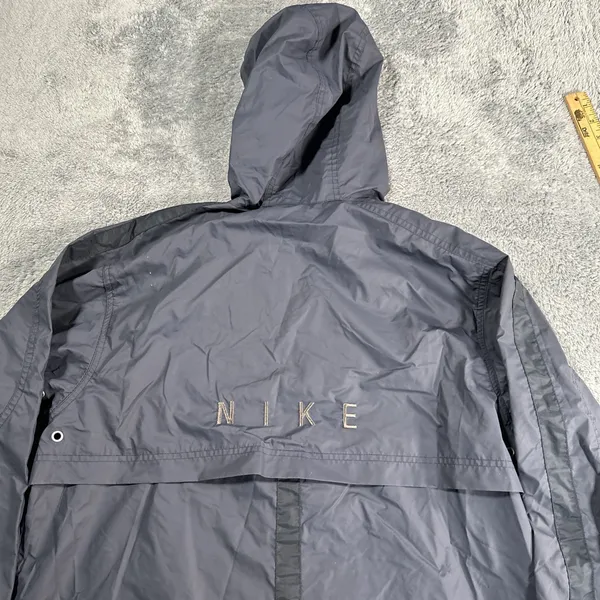 Vintage Nike Jacket Woman's SZ S Blue Windbreaker Rain Coat Y2K 90s Spellout - Image 10