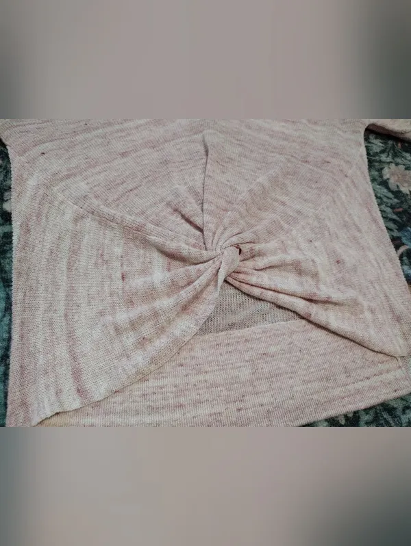 Veronica Beard Pink Twist-Front V-Neck Sweater - Image 2