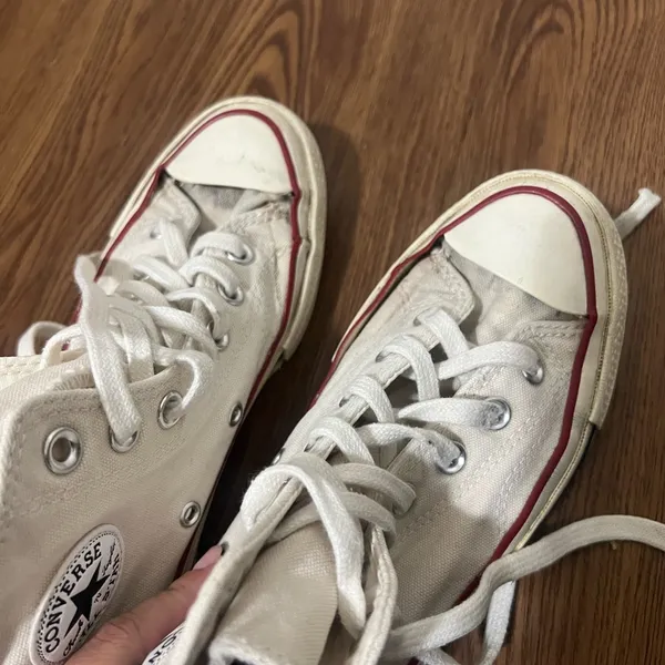 FLAWED Converse Chuck Taylor Parchment High Top Sneakers Size 6 US - Image 9