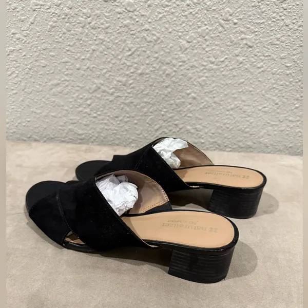 Naturalizer Arielle Black Faux Suede Crisscross‎ N5 Comfort Sandals Size 7.5M - Image 2