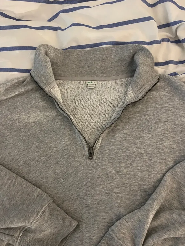 Aerie Quarter-Zip Pullover Grey - Image 4