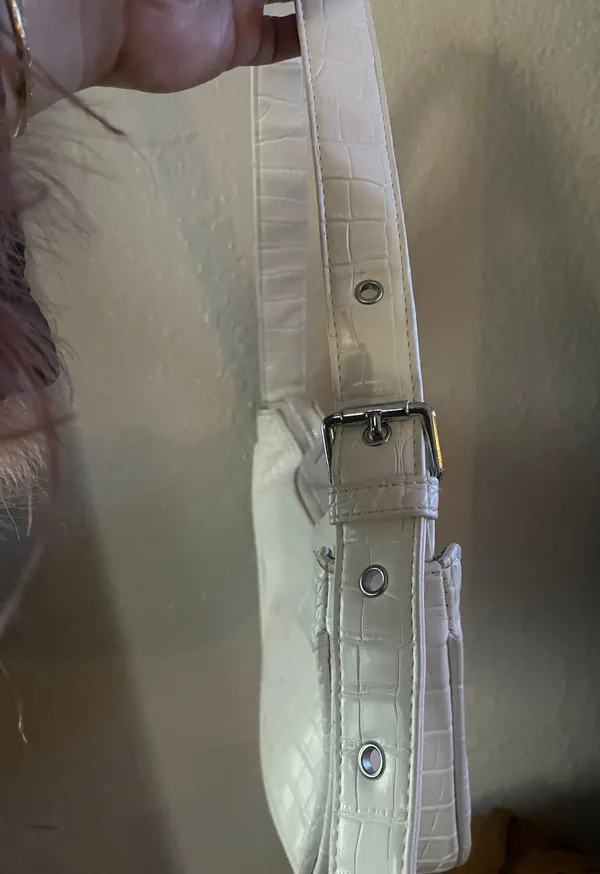 White Saddle Purse Handbag - Image 8