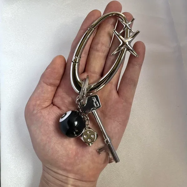 8 Ball Keychain Key Ring Car Key Pants Chain for Men Women,Bag Charm - Image 5