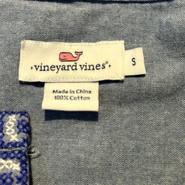 Vineyard Vines Women's‎ Chambray Embroidered V-neck Long Sleeve Top Size S - Image 7