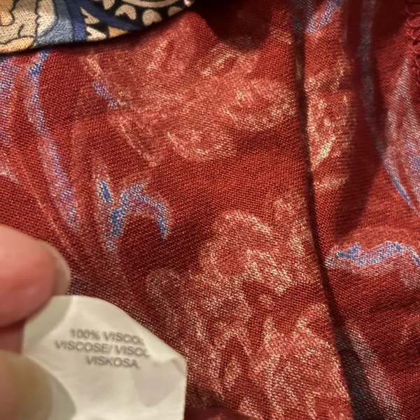 Lucky Brand Mix Print Boho Top. Red turquoise. Size‎ small. Long sleeve - Image 8