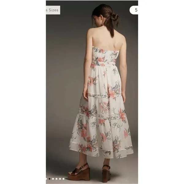 Anthropologie The Somerset strapless dress Ivory Petite XXS Prom Wedding Cottage - Image 3