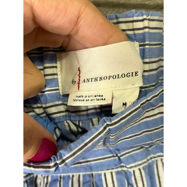 Anthropologie Striped Pajama Pants Women’s Medium Cotton Tencel Balloon Lounge - Image 6