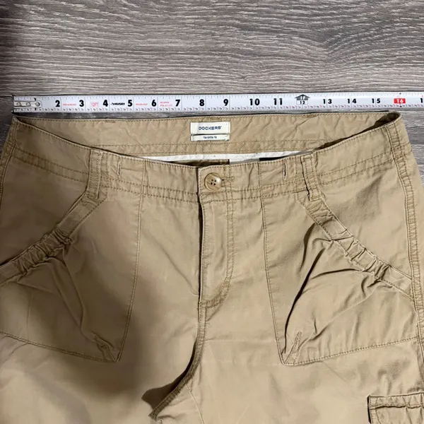 Vintage Dockers‎ Womens Size 8 M Khaki Cargo Pants Favorite Fit Straight Leg Tan - Image 5