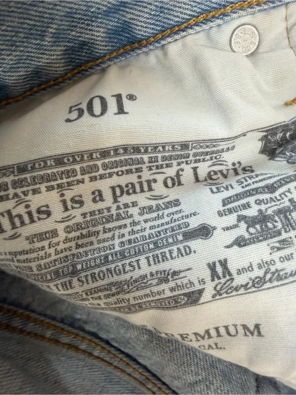 Levi’s 501 Original Denim Jean Shorts size 31 in Luxor Light Blue $75 - Image 14