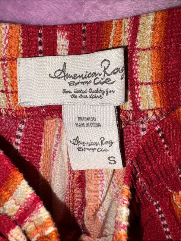 American Rag Red Striped Pull-On Capris - Image 2
