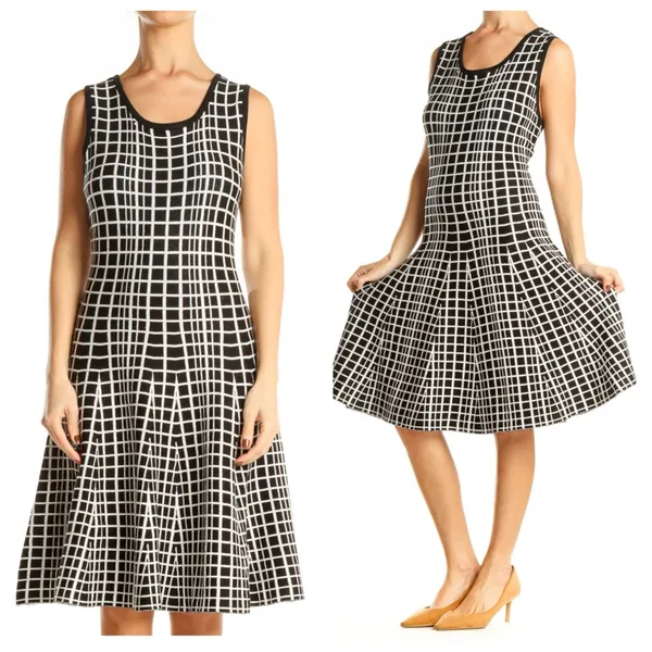 The Limited Checkered Windowpane Sweater Dress Womens Small Office Fall - Image 13