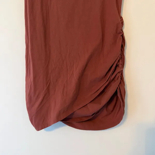 Free People‎ Beach Ruched Scrunch Side Sleeveless Mini Dress 100% Cotton Sz Med - Image 2