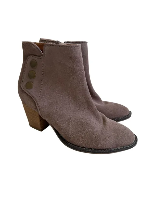 JEFFREY CAMPBELL Taupe Suede Ankle Booties Boots Size 8 - Image 3