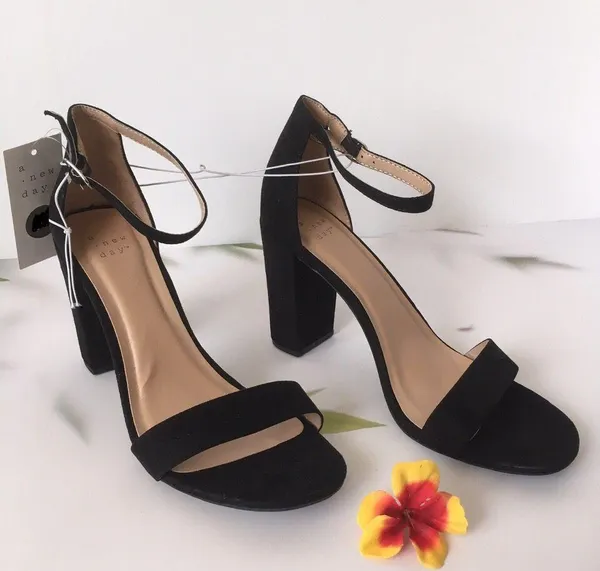 Black Suede Heels, Size 7 - Image 3