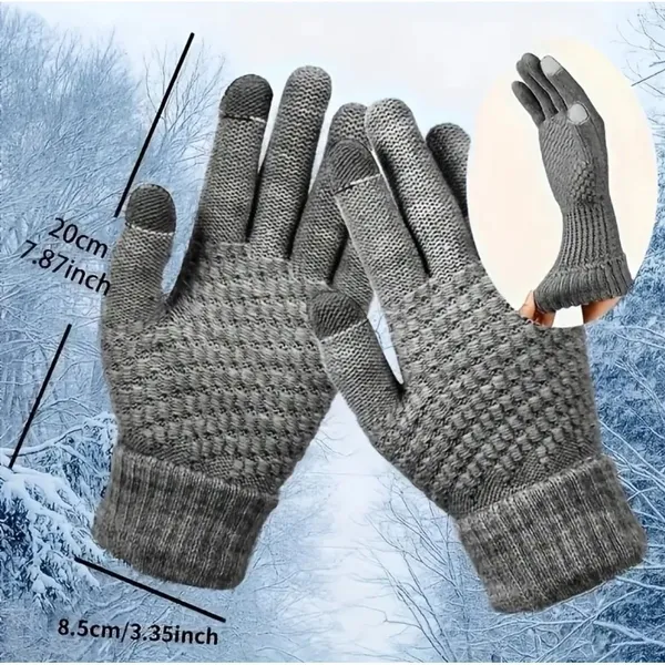 Womens Thermal Warm Thick Plush Lined Touchscreen Black Gloves‎ NEW Winter OS - Image 4