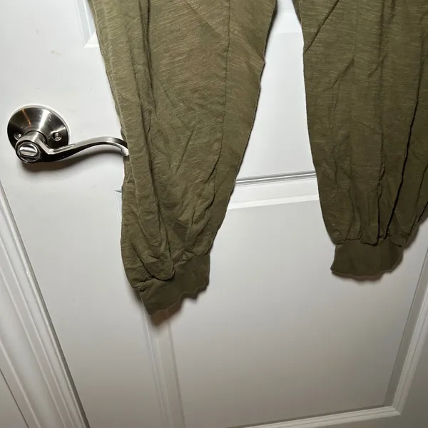 Natural Life Womens Olive Green Slub Knit V-Neck Long Sleeve Jumpsuit Small - Image 5