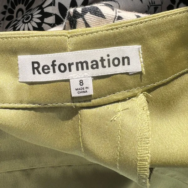 Reformation Avocado Green Straight Leg Pants size‎ 8 Casual Office Summer Party - Image 10