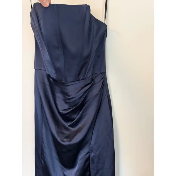 After Six 6888 Strapless Corset Satin Gown Midnight Navy Blue 4 - Image 11