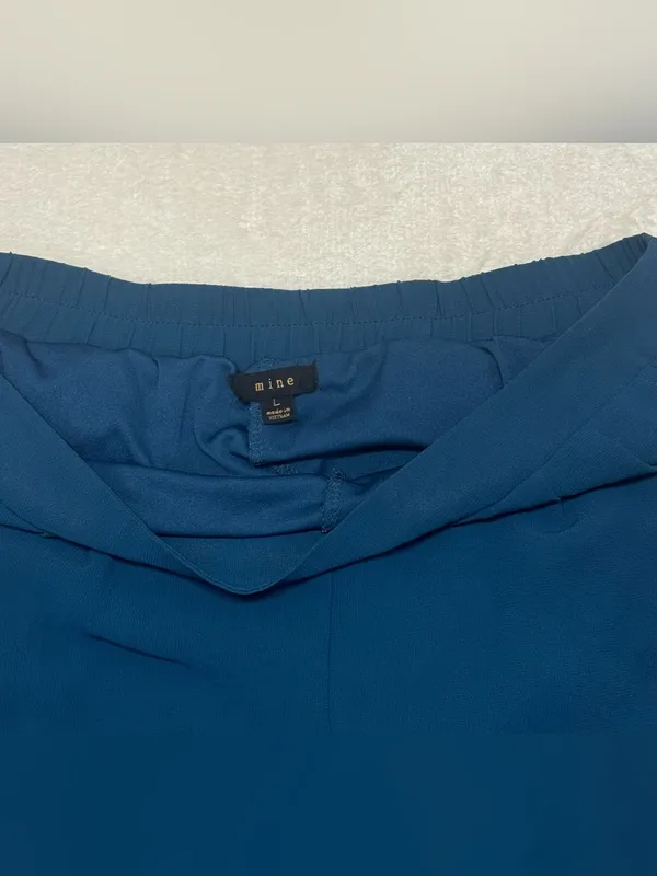 Mine Dark Blue Scallop-Hem High Waist Pull On Shorts Size Large - Image 7