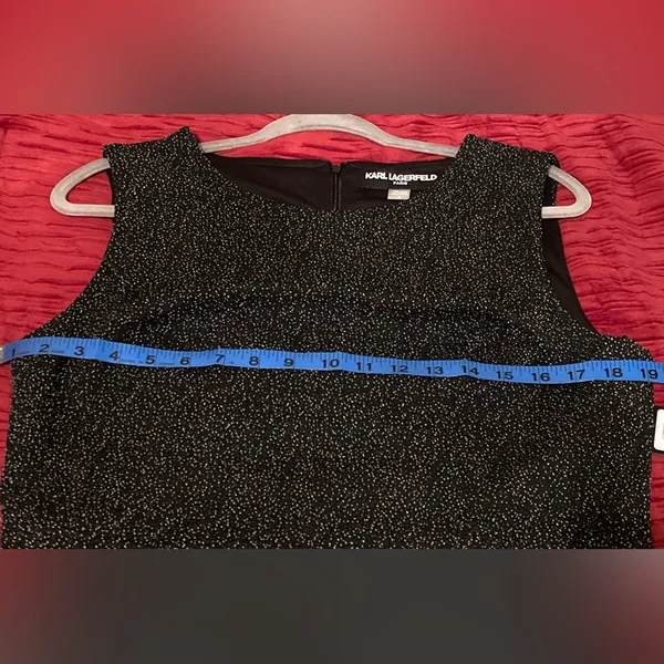NEW KARL LAGERFELD Paris BLACK SHIFT DRESS - SIZE 12 - Image 10
