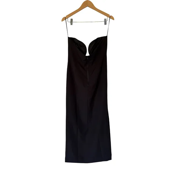 Bardot Black‎ Strapless Deep V Plunge Midi Dress Size XL Formal Cocktail NEW - Image 3