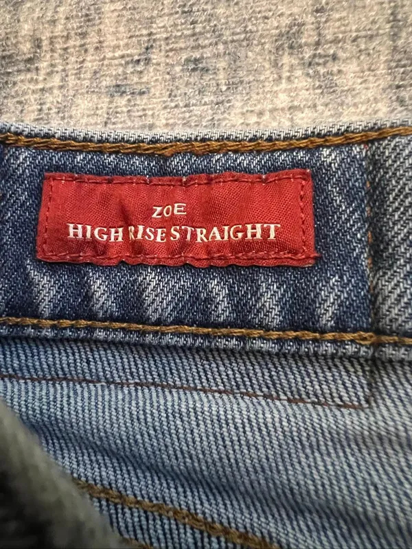 Lucky Brand Light Wash Distressed Zoe High Rise Straight Ankle Mom Jeans Size 10 - Image 5