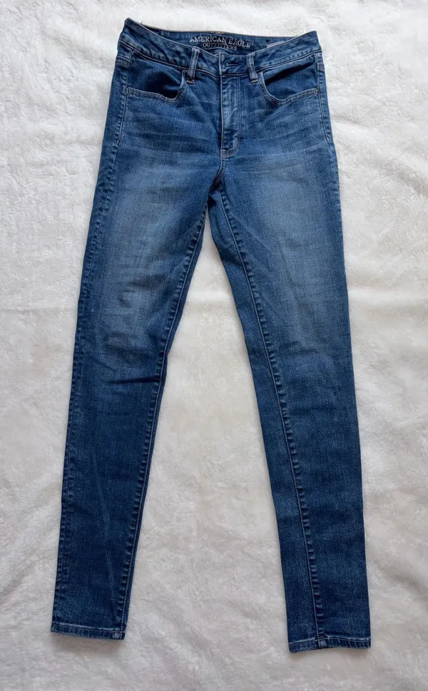 American Eagle Women’s Hi Rise Jeggings Size 6 Long Dark Wash AEO Denim X Jeans - Image 2