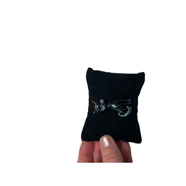 IRIDESCENT CAT Brooch Mid Century Modern brooch Carnival Pin Jewelry 50’s/60’s - Image 3