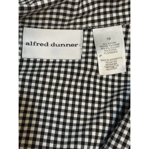 Vintage Alfred Dunner Gingham Embroidered Floral Bee Jacket Size 18 - Image 4