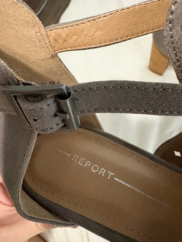 Brown Suede Heels Gray Size 9.5 - Image 4