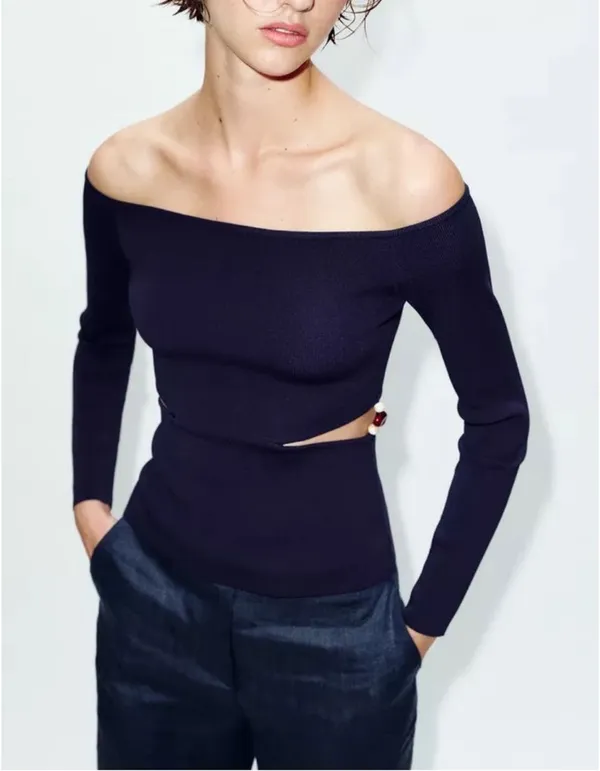 Zara beaded cut out top. Fits S. - Image 2