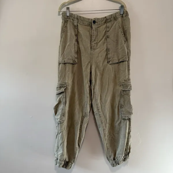 ALLSAINTS‎ Frieda Denim Trouser Cargo Pants in Green Size 12 - Image 3