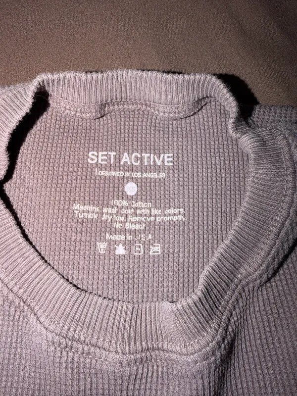 Set Active Waffle Cropped Long Sleeve - Image 2