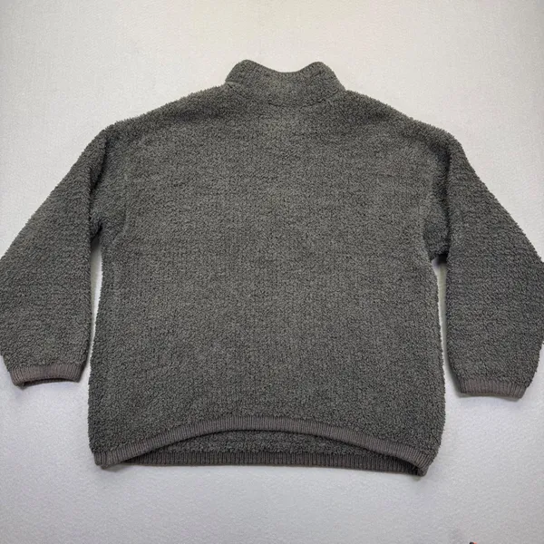 Aerie Womens Quarter Zip Sherpa Pullover Sweater‎ Charcoal Gray Medium JY442VK - Image 9