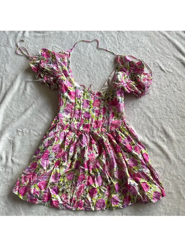 For Love And Lemons Paulina puff sleeve mini Dress - Image 11