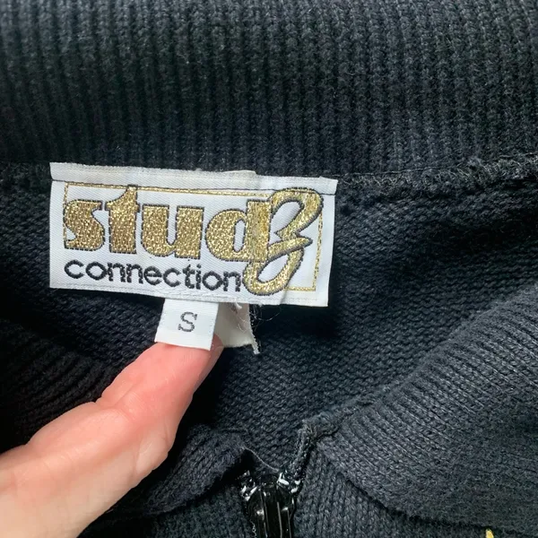 Vintage Studz Collection Black Sweater with Gold Golf Accents S - Image 3