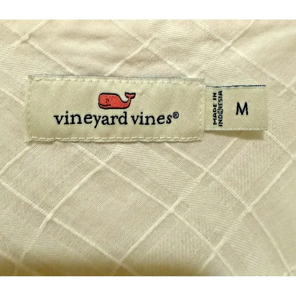 Vineyard Vines Dress White Sz M Flutter Sleeve Mini Coastal Preppy Resort - Image 3
